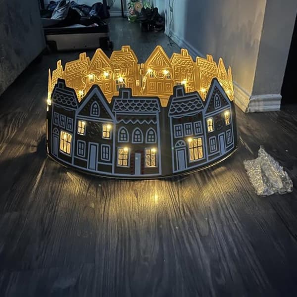 Juletreteppe / Juletrefot – LED-juledekorasjon for hjem og pepperkakehus-FX-