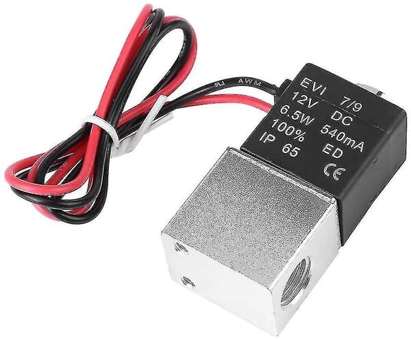 Magnetventil, 12V DC 1/4\" 2-vejs normalt lukket 1,2 MPa pneumatisk aluminiumsmagnetventil til luft og vand (DC12V)-FX-