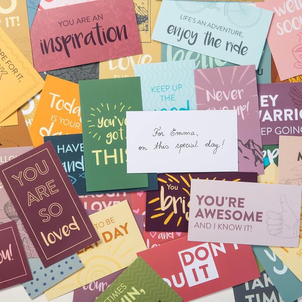 60-pack Assorted Motivational Cards - Inspiring and Friendly Mini Cards, Gratitude and Encouragement Card Set (Assorted)-FX-