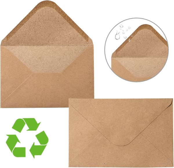 100 Kraftpapirkonvolutter C6 Størrelse - Uden rude, 162x114 mm-FX-