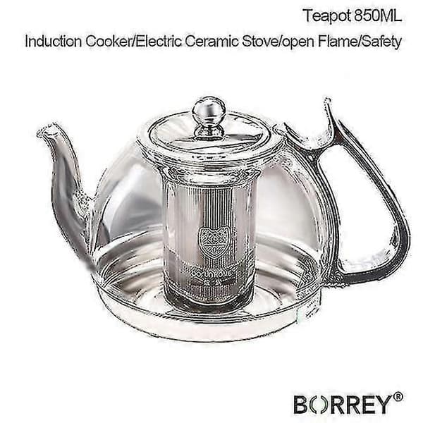 Induktionskomfur Varmebestandig Glas Tekande, 1000ml, Multifunktionel Filterkande-FX-