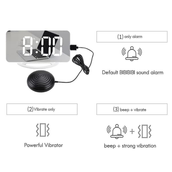 Vibrerende vekkerklokke for tungtsovende med sengevibrator-FX-