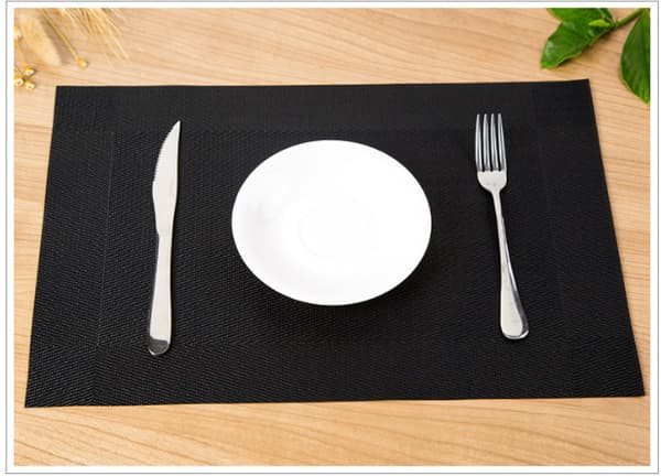 Non-slip and Heat-Resistant Placemats - 3 pack Black-FX- Black 246