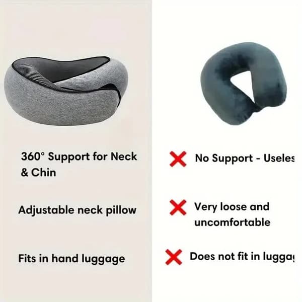 Travel Neck Pillow Memory Foam U-shaped Pillow Snail Style Travel Headrest Portable Adjustable Soft Nap Sleeping Pillows-FX-