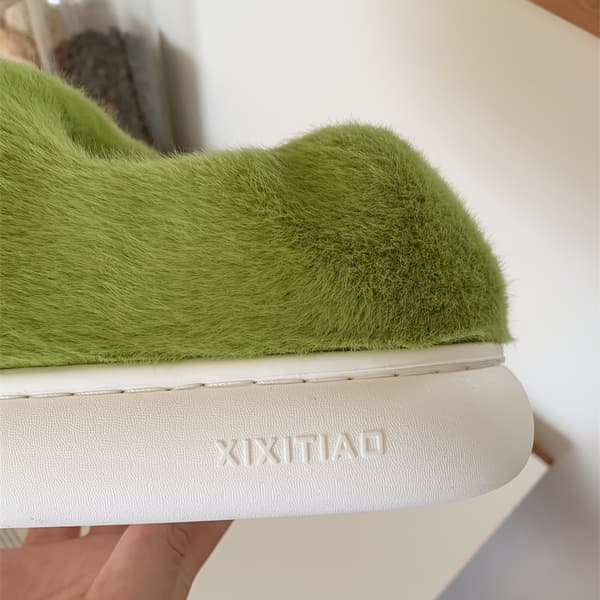 XIXITIAO Børne Plys Fløjl Indendørs Sutsko Søde Krokodille Varme Slip-On Hjemmesko til Drenge EU 27 Olive