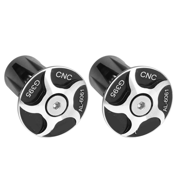 2x sorte legerede cykelstyr-endepropper, kompatible med mountainbikes-FX-