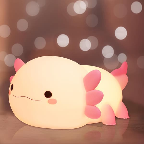 Ammonite Axolotl Natlampe, Sød Axolotl Lampe til Børn, Dæmpbar Silikone Natlampe til Børneværelse-FX-