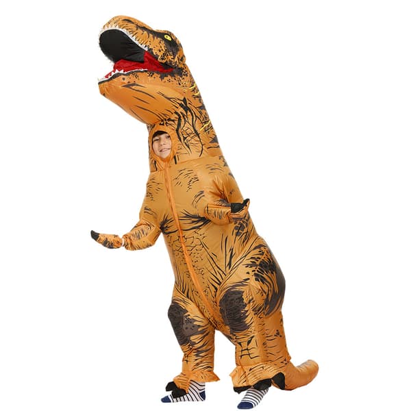 Oppblåsbar dinosaurkostyme for barn, T-Rex Halloween Cosplay Brun-FX-