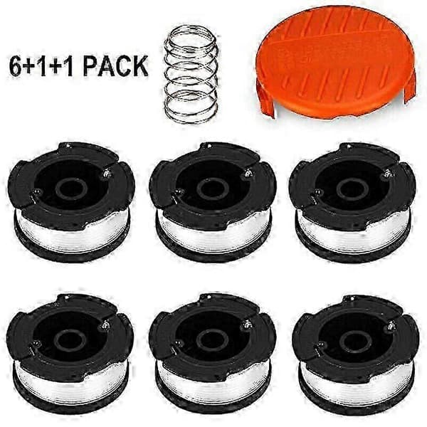 6x spoler og spoledeksler for Black Decker gresstrimmer trimmer trådspole-FX-