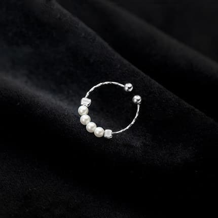 Ångestring i rostfritt stål Anti-stress ångestring för damer Silver-FX-