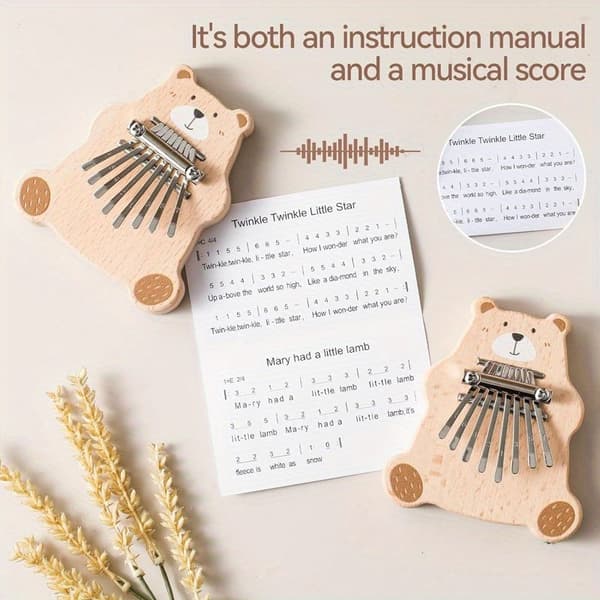 8-tangent Mini Kalimba Tommelfingerklaver - Træ Fingerharpe-FX-