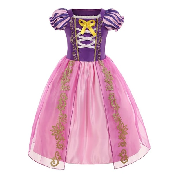 Rapunzelklänning för flickor, utklädningsklänning, fantasy, barnkalas, prinsesskostym, barn, halloween, lila paljetter, meshkläder Rapunzel A‘-UU- Rapunzel A 3T(Tag110)