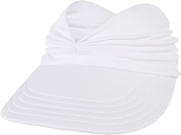Solhatte til kvinder UV-beskyttelse Solskærm Bred skygge Sommerhatte med hestehale-FX- White