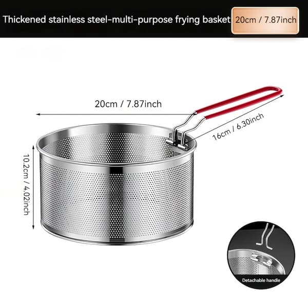 Friturekurv i rustfrit stål med si 18 cm 18cm Silver