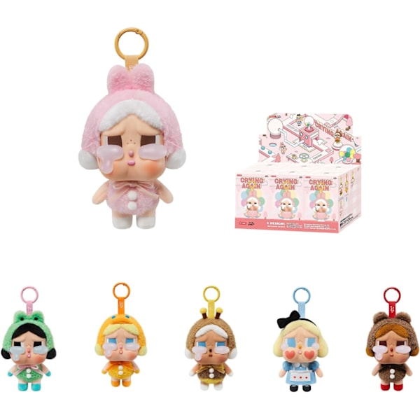 6-pack LABUBU Monster POP MART Crybaby Tears Factory Series - Vinylansikte Plysch Blind Box, Slumpmässig Design Actionfigurer Samlarobjekt (slumpmässig färg)