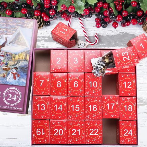 Puslespil Adventskalender Voksen - 24 Skuffer Julenedtælling-FX-