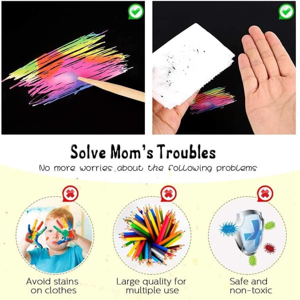 Regnbue Scratch Mini Kunstnoter - 100 Magiske Scratch Notes Blokke Kort Ark til Børn Sorte Scratch Håndværk Kunst DIY Festartikler Sæt Fødselsdag-FX-