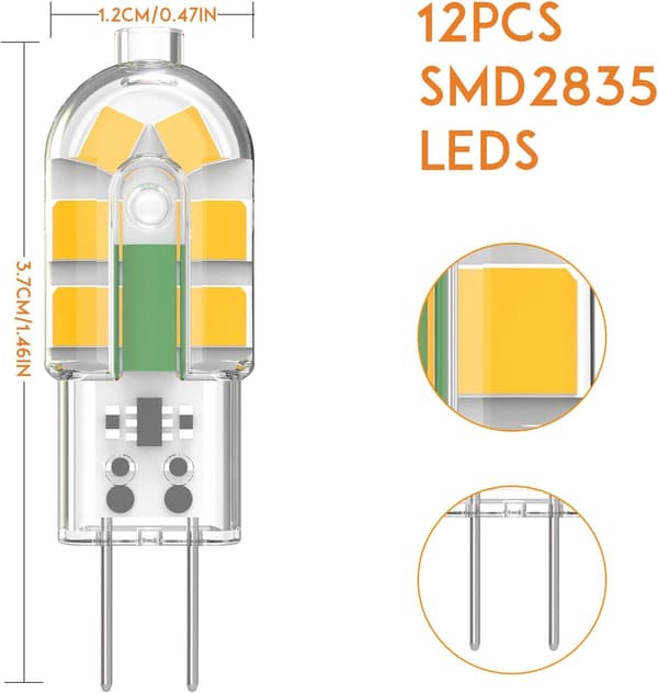 G4 LED-lampa, G4 LED-lampa 2W 200LM Varmvit 3000K 10-pack-FX-