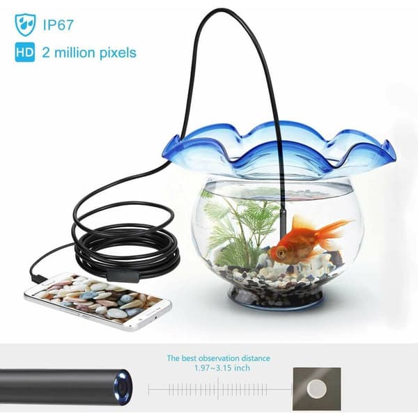 5,5 mm fleksibelt kabel 1 m Android-mobiltelefon leveres med industrielt endoskop til kamera-FX-