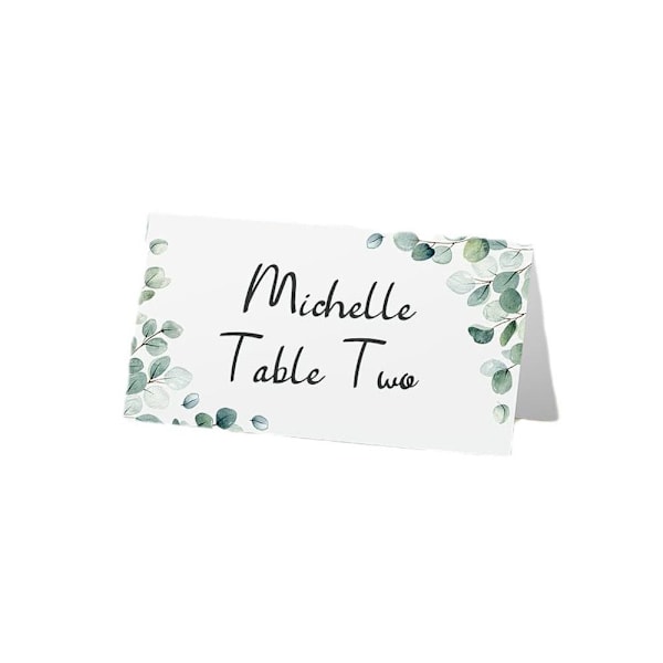 100 kpl Paper Green Leaves Table Place Cards Tyhjä Taitettava Viesti Asetuskortti Elegantti Pöytä Nimi Paikka Kortit Hääjuhla Juhlapäivä