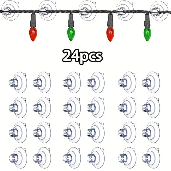 Jule sugekoppholdere for lyslenker og ornamenter til høytidsdekorasjon 24pcs set