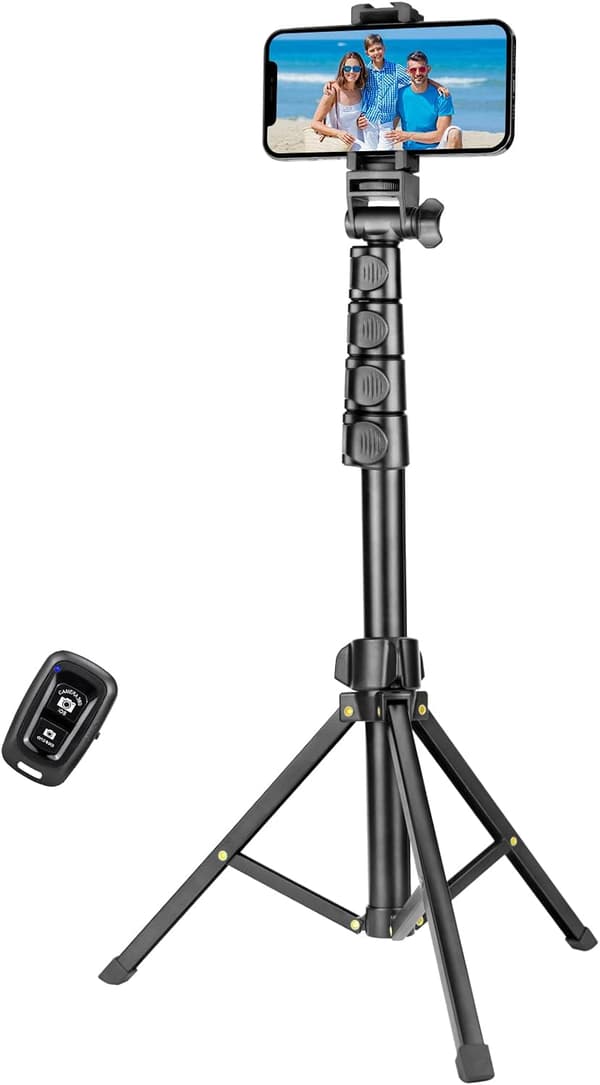 1,6 m telefonstativ og Bluetooth selfie-pinne stativ, telefonstativ med Bluetooth fjernkontroll-FX-