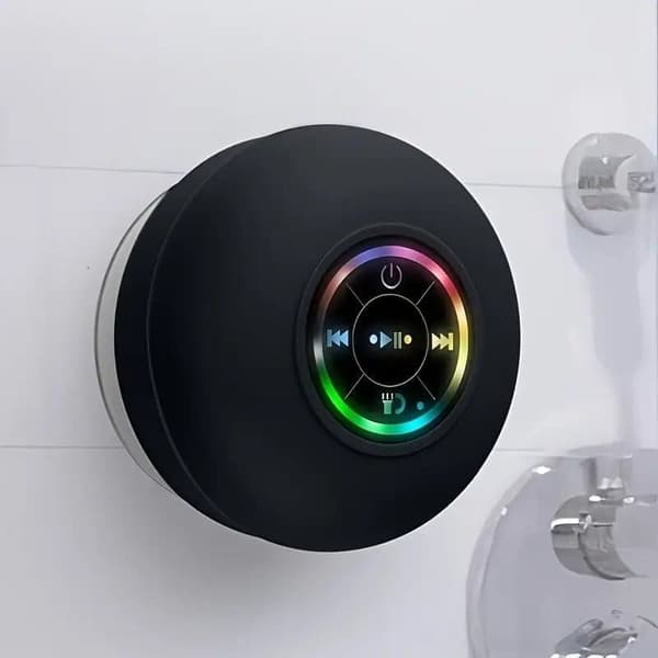 Portable Wireless Speaker with Suction Cup, Mini Bluetooth Waterproof Speaker with RGB LED-FX-