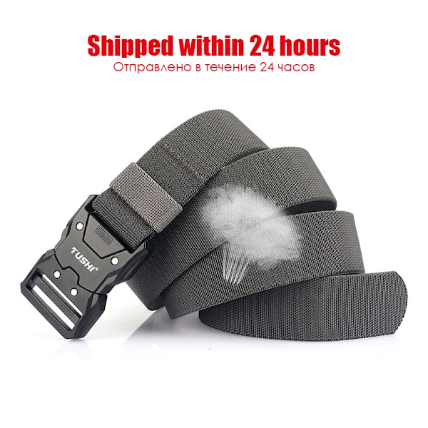 VATLTY Quick Release Elastisk Bælte Herre Hård Legering Spænde Stærk Ægte Nylon Dame Stretchbælte Udendørs Sport Arbejdsbælte Mand Sort sæt(.886) Black set(.886) 105CM(.886)