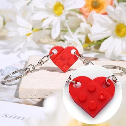 Matchende Hjerte Nøglering Sæt - 2 Styk Romantisk Gave til Valentinsdag Par-FX-