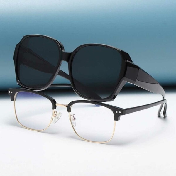 Solglasögon Över Glasögon Suncovers Polariserade Svarta black