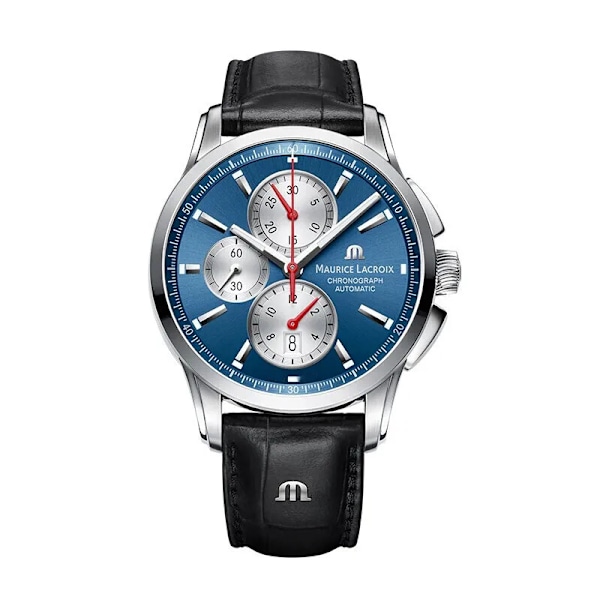 MAURICE LACROIX Ben Tao -sarjan kolmen silmän kronografi Casual-tyyli Luxusnahkakello Relogios Masculinos blue