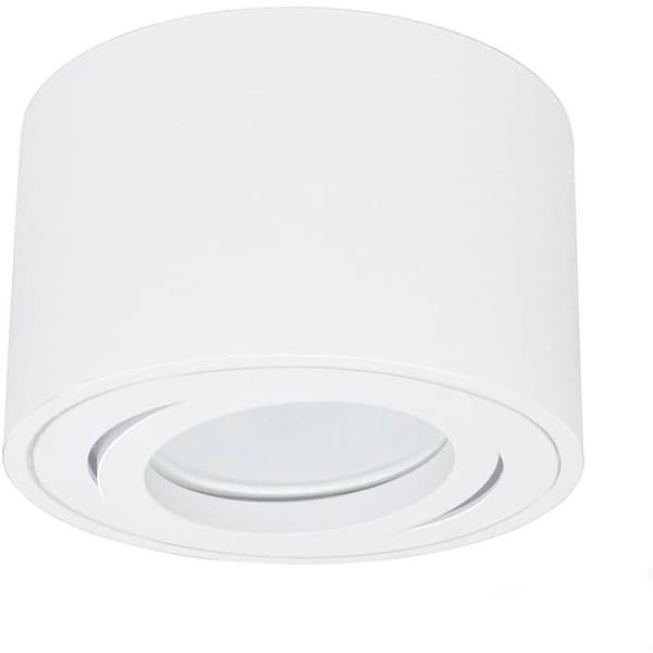 Justerbar rund LED-spotlight til loftoverflademontering, 80x50mm, hvid-FX-
