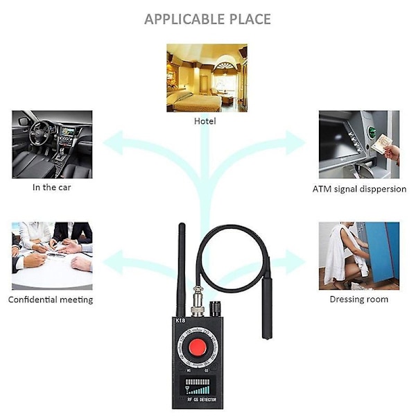 RF-Signaldetektor Bug Antispiondetektor Kamera GSM Audio Bug Finder GPS Scan
