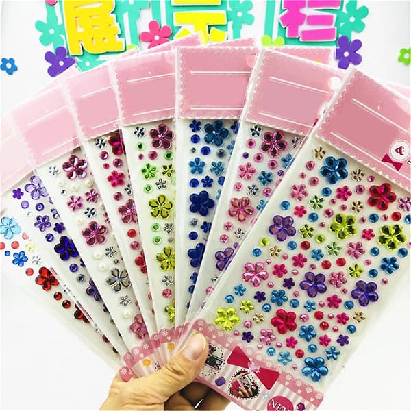 Self-Adhesive Glitter Flower Crystal Gemstone Diamond Sticker Rhinestone Strip-FX-