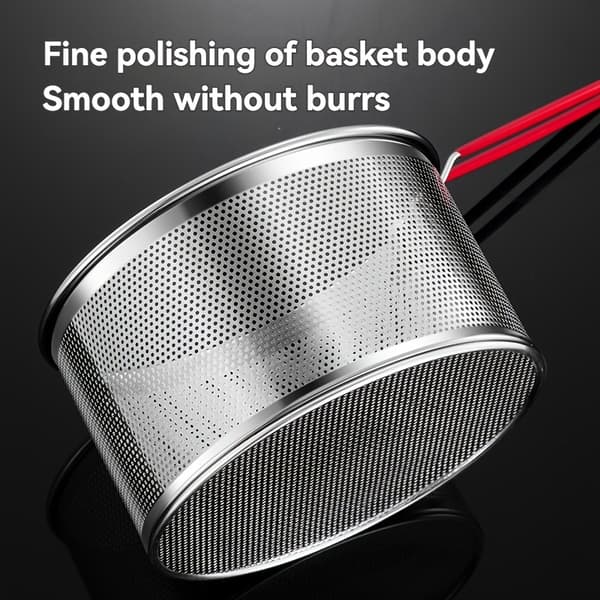 Friturekurv i rustfrit stål med si 14 cm 14cm Silver