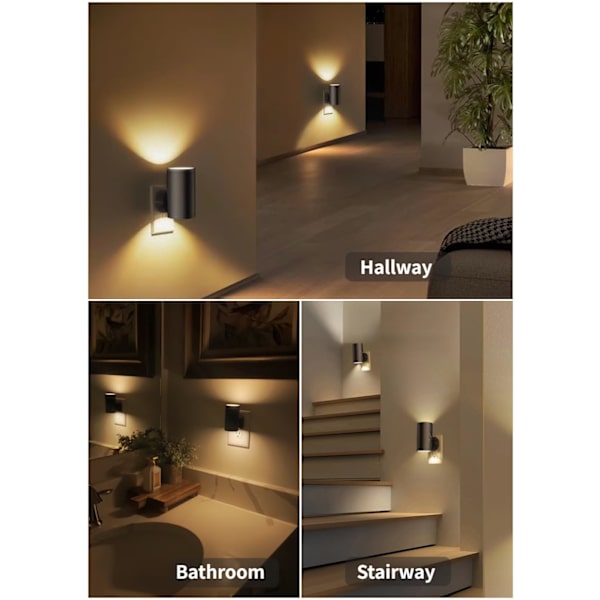 LED Night Lights Wall Socket, Dusk Sensor, Soft White 3000K, Dimmable Night Lamp for Kitchen, Hall Bedroom, 2-pack—yux-FX-