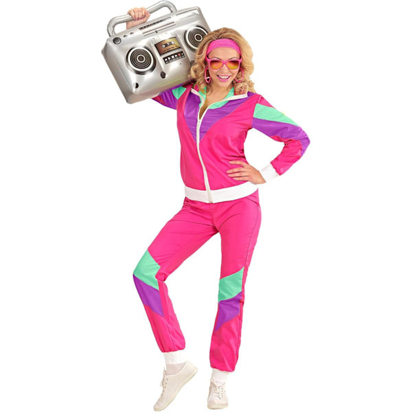 Widmann - Träningsbyxor Kostym Rosa 80-tals Outfit Joggingdräkt Karnevalskostym, flerfärgad XL