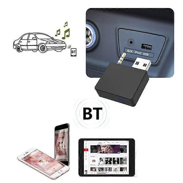 CHELINK Kompatibel for Hyundai / Kia Trådløs Musikk Bluetooth-mottaker Bilstereo 3,5 mm Aux USB-adapter-FX-