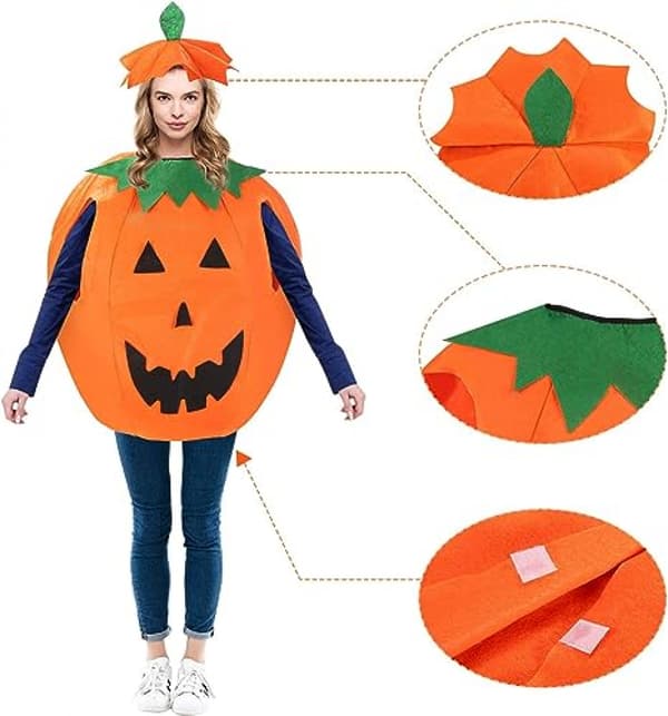 Matchende Halloween-kostumer til børn og voksne med græskar ansigtsmaling sæt-FX-