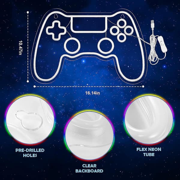 Gaming Controller Neonskilt til soveværelse og mandehule indretning-FX-