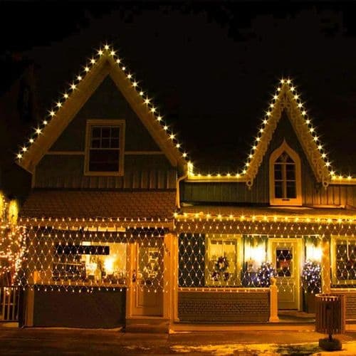 Varm Hvid 192 LED Julelys Net 3x2m til Indendørs Indretning-FX-