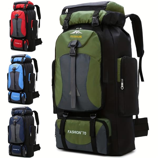 70L Nylon Rejse Rygsæk til Vandring Camping Mænd Kvinder 70L Deep Blue