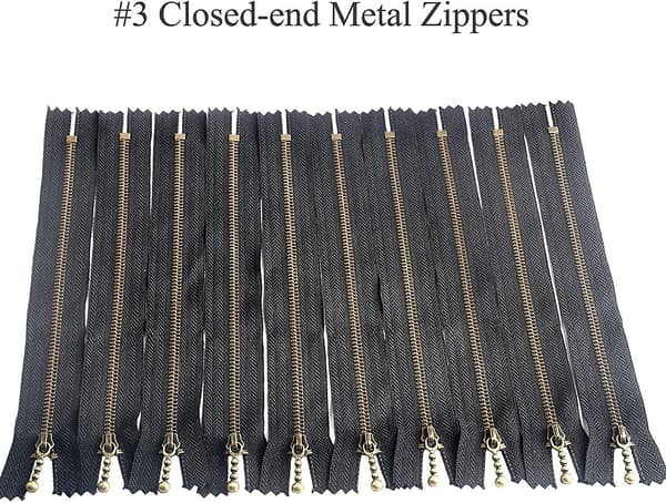 Metallynlåssæt 8 stk. - #3 Antik messing lukket 12 tommer (30 cm), assorterede farver-FX-