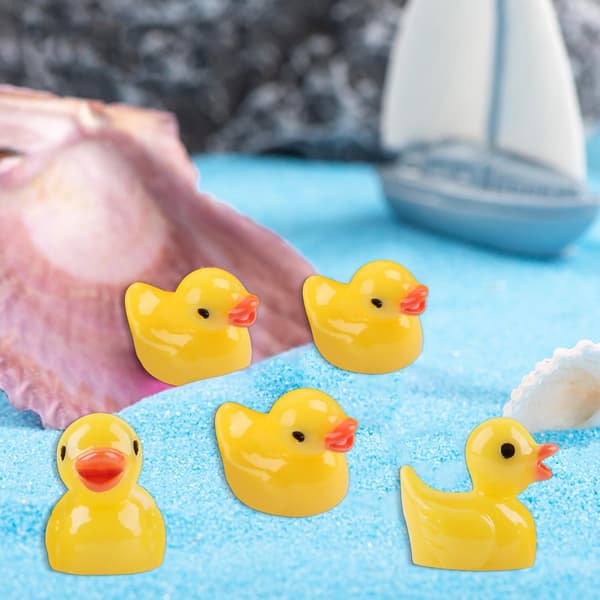 Mini Resin Ducks 100 Pieces Miniature Ducks, Mini Resin Ducks, Mini Ducks for DIY Pot Micro Landscape Decorations Accessories-FX-