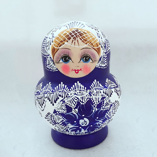 10 st ryska häckande dockor, handmålad trämatryoshka-leksak-FX-