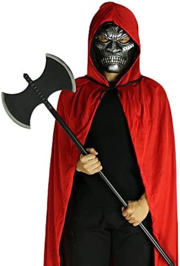 Vendbar kappe med hætte til Halloween-cosplay og karnevalskostumer