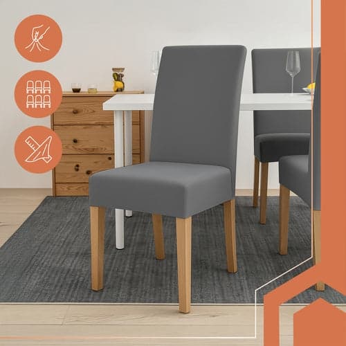 Stolebetræk 6-pak elastiske mørkegrå 65x40x35 cm universelle 700