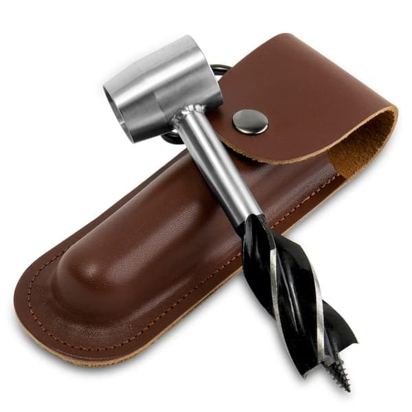 Woodworking Hand Drill, Manual Drill Set with Holster, Multifunctional Survival Tool (Brown)-FX-