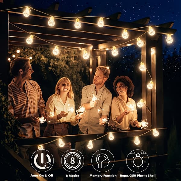 Solcelledrevne sfæriske lyskæder 16LED 8m IP44 8 tilstande gult lys 16LED 8m Colorful Light