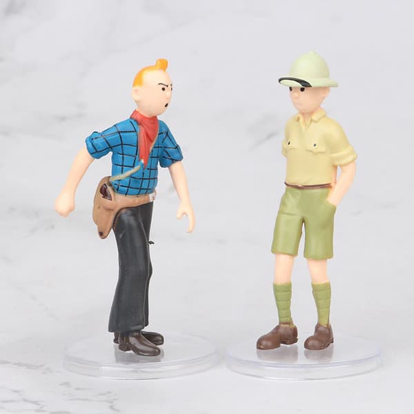 6-delt sæt Tintin Adventures-dukker, Tintin tegneseriefigur-FX-